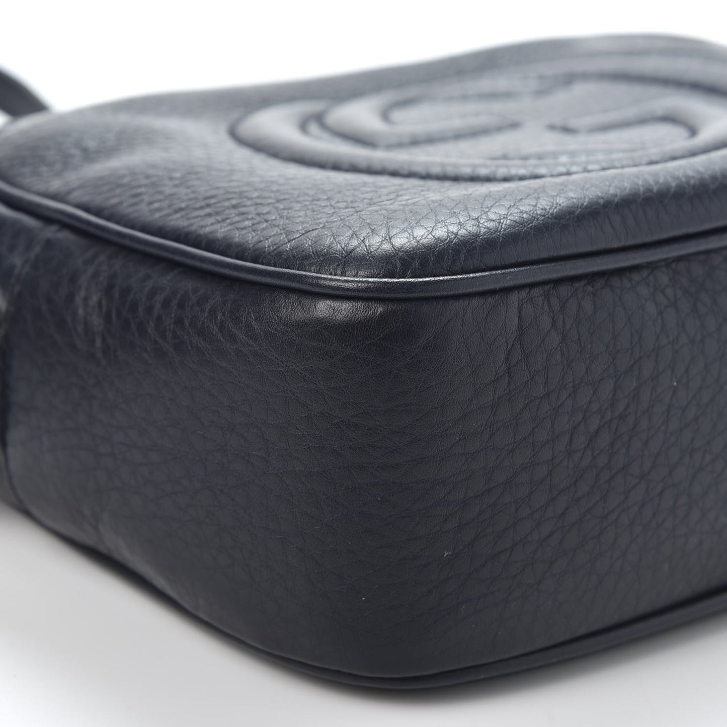 Pebbled Calfskin Small Soho Disco Bag Blue