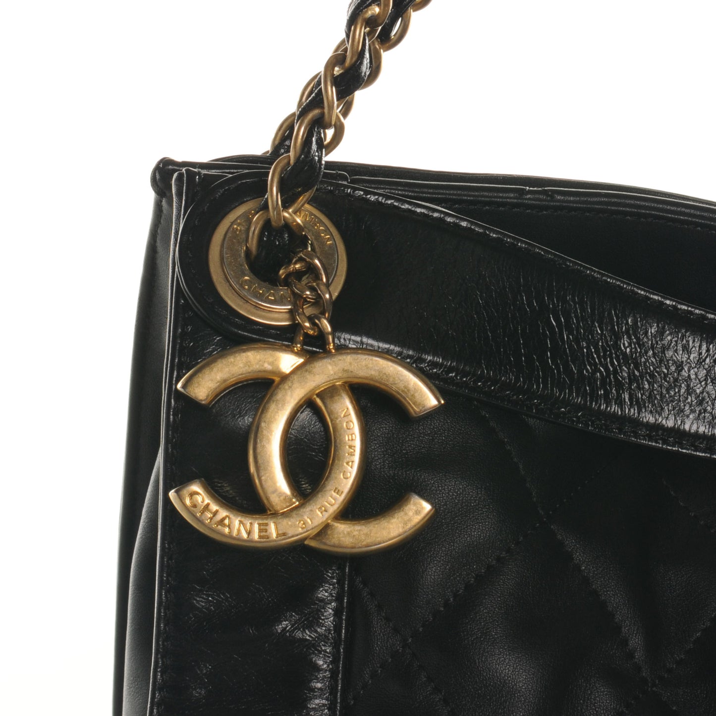Calfskin Small In The Mix Shopping Tote Black