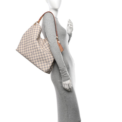 Louis Vuitton Damier Azur Graceful MM Rose Ballerine 2 of 9