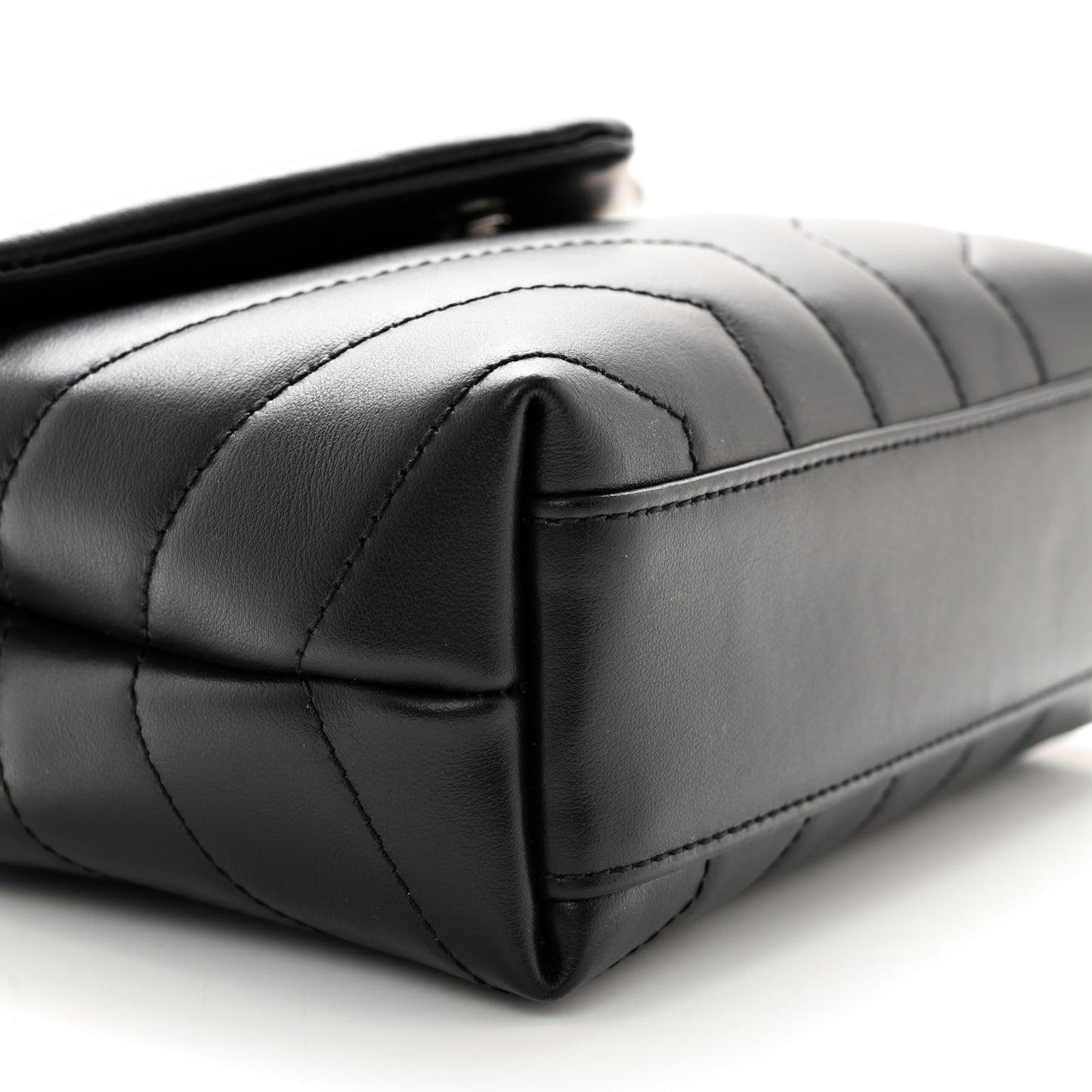 Calfskin Y Quilted Monogram Toy Loulou Crossbody Bag Black
