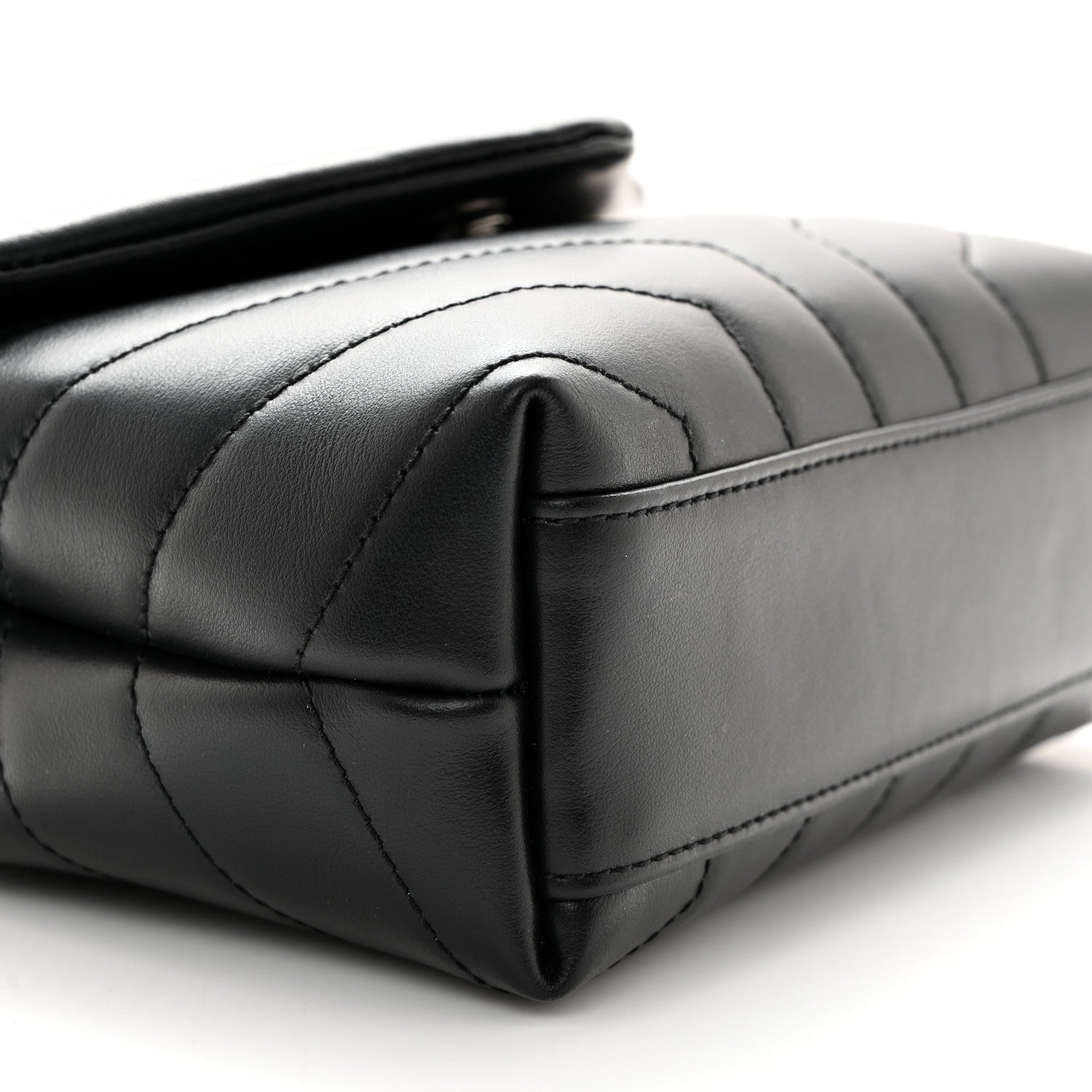 Saint Laurent Calfskin Y Quilted Monogram Toy Loulou Crossbody Bag Black 9 of 10