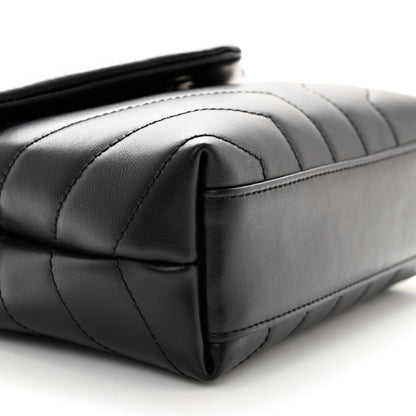 Saint Laurent Calfskin Y Quilted Monogram Toy Loulou Crossbody Bag Black 9 of 10