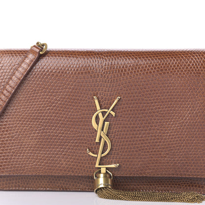Saint Laurent Lizard Kate Monogram Tassel Chain Wallet Cognac 9 of 9