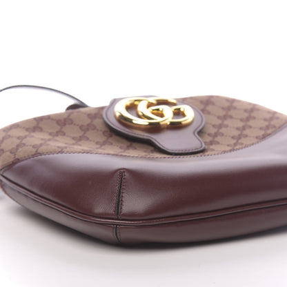Gucci GG Monogram Calfskin Medium Arli Shoulder Bag Sahara Rubino Chardonnay 8 of 10