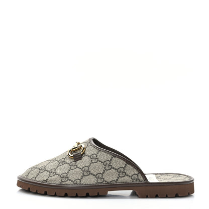 Gucci GG Supreme Monogram Granada Kid Mens Horsebit Lug Sole Mules 5.5 Beige Ebony New Acero 1 of 9