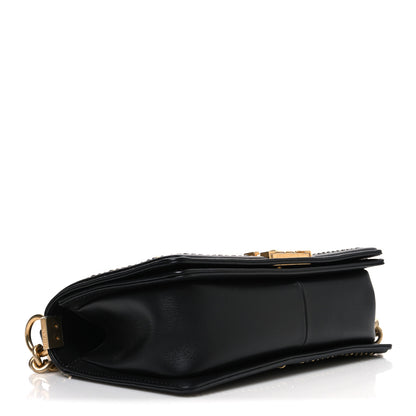 Chanel Calfskin Quilted Medium Boy Top Handle Flap Black 4 of 10