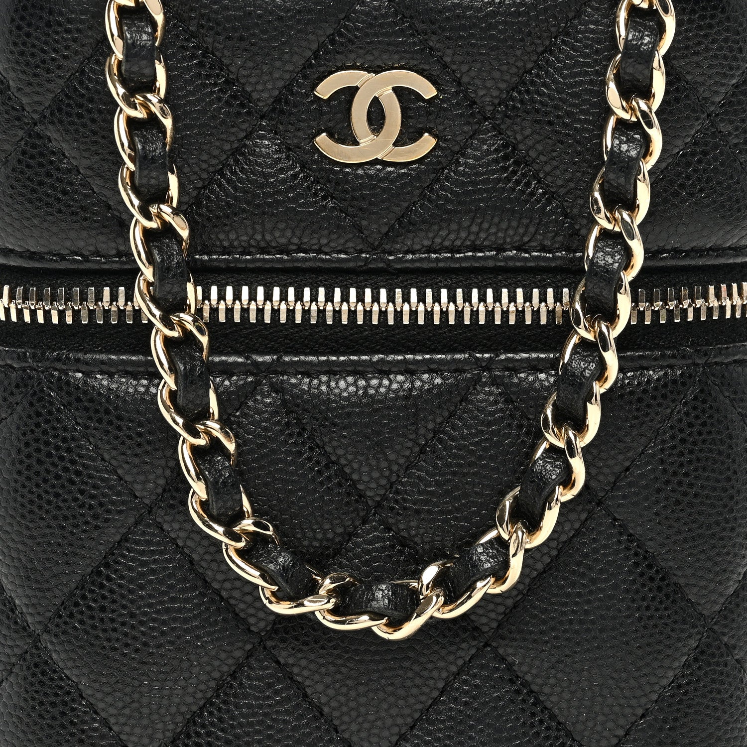 Chanel Caviar Quilted Phone Holder With Chain Black 9 of 10
