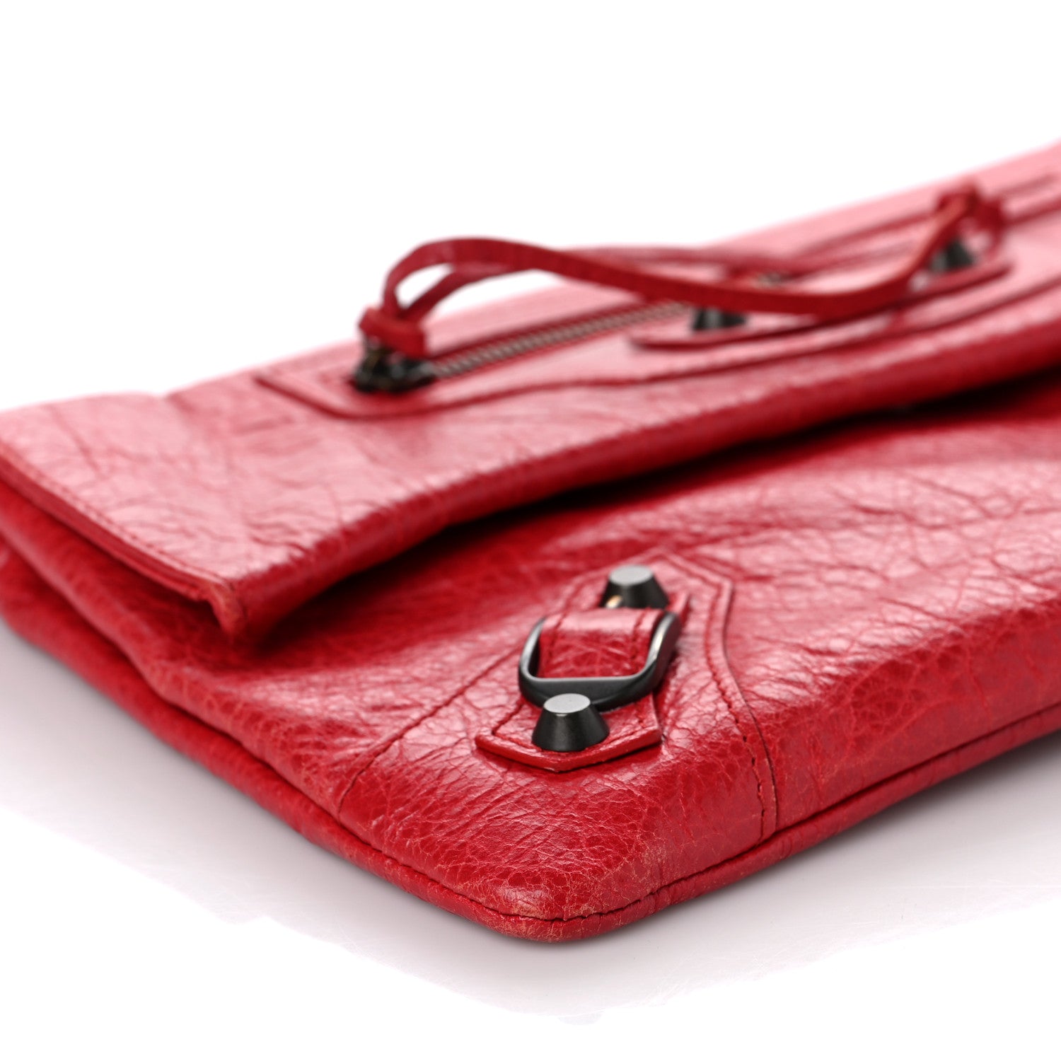 Balenciaga Agneau Classic Hardware Envelope Clutch Rouge Cardinal 7 of 8