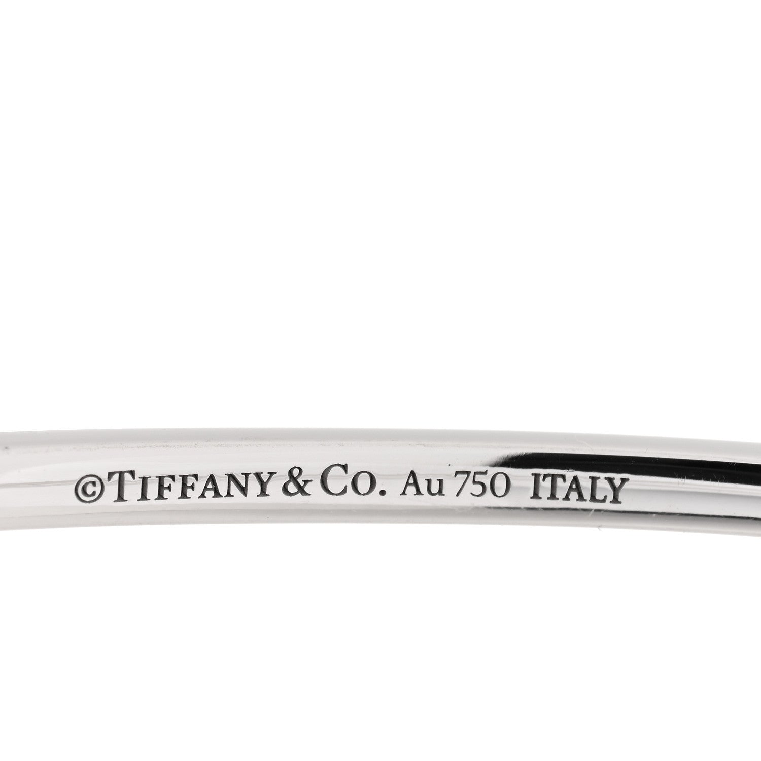Tiffany 18K White Gold Diamond Metro Bangle Bracelet 3 of 4