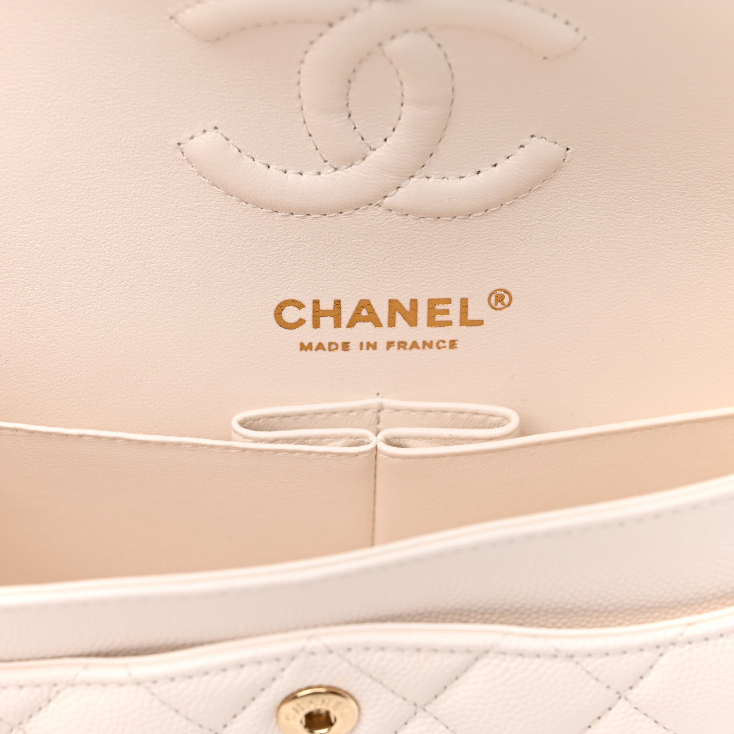 Chanel Caviar Quilted Small Double Flap White 6 of 10