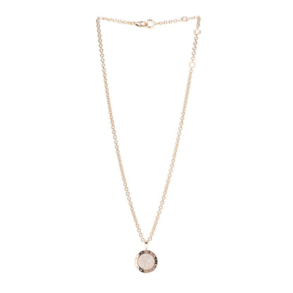 Bulgari 18K Rose Gold Diamond Large BVLGARI BVLGARI Pave Pendant Necklace 3 of 4