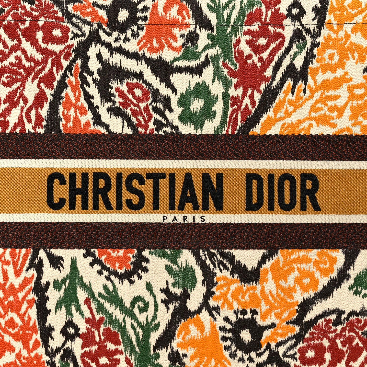 Christian Dior Canvas Embroidered Large Paisley Book Tote Multicolor 8 of 11