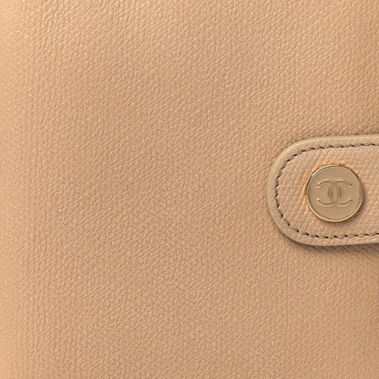 Chanel Grained Calfskin CC Button Pocket Agenda Cover Beige 8 of 10