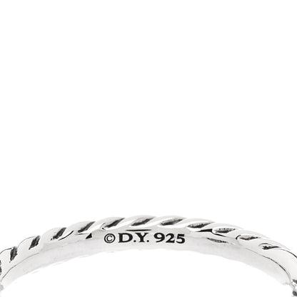 David Yurman Sterling Silver Diamond Cable Classics Heart Ring 52 6 4 of 5