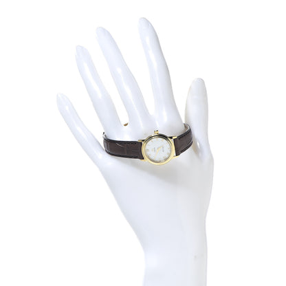 Omega 18K Yellow Gold Crocodile Mother of Pearl 22mm De Ville Prestige Quartz Watch 4670.71.02 2 of 8