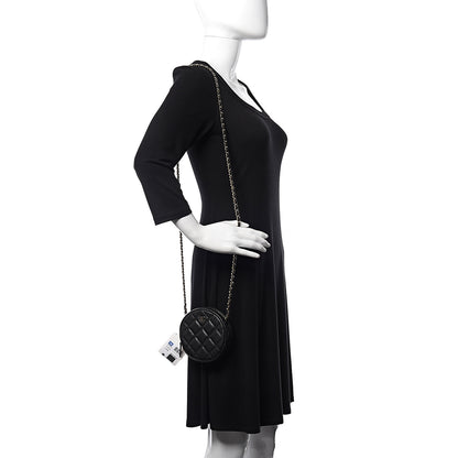 Chanel Caviar Quilted Round Clutch With Chain Black 2 of 11