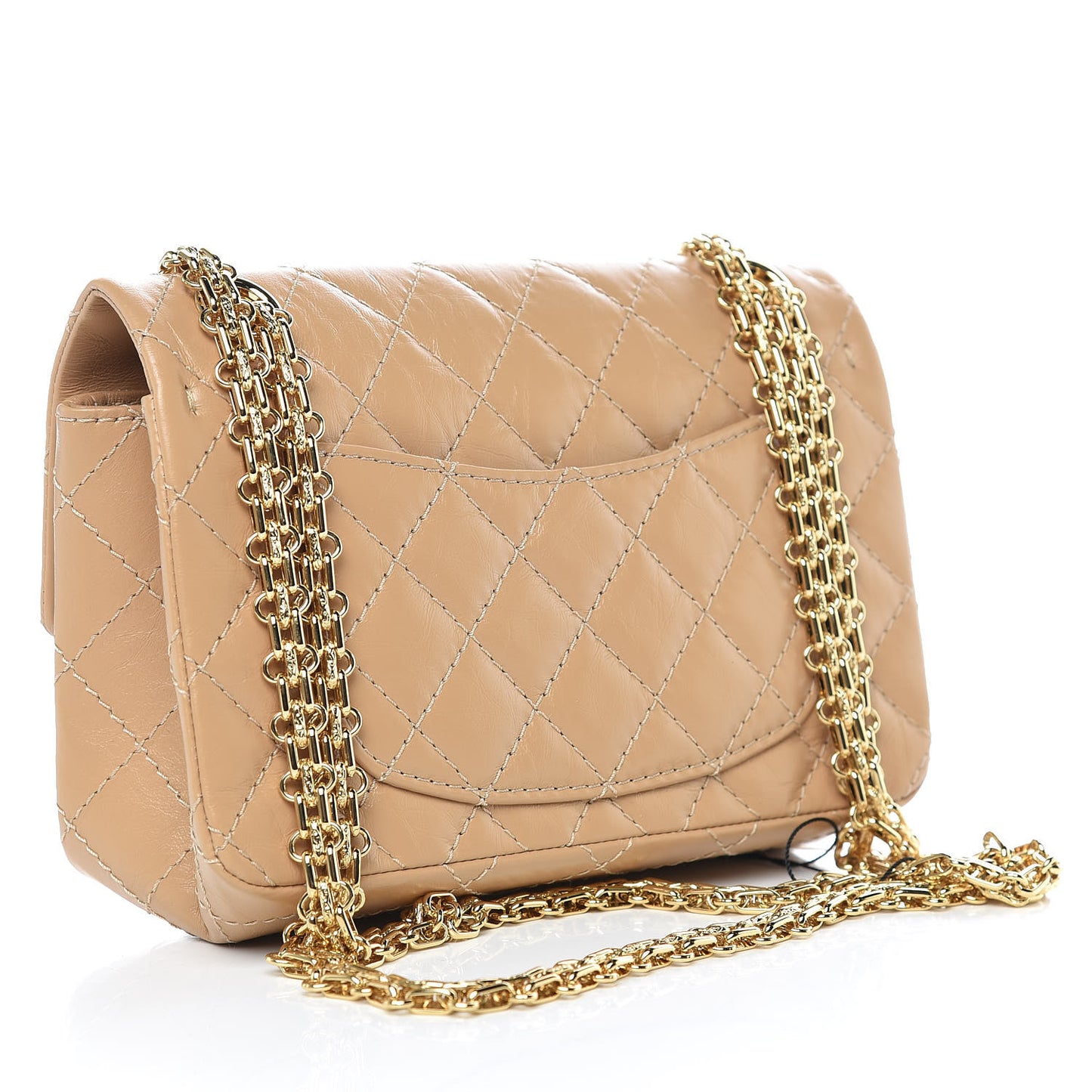 Aged Calfskin Quilted 2.55 Reissue Mini Flap Beige