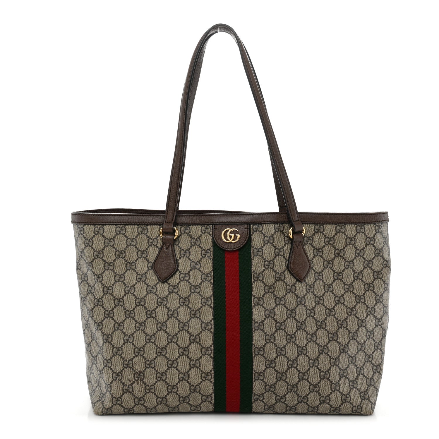 Gucci GG Supreme Monogram Medium Ophidia Shopping Tote Brown 1 of 14