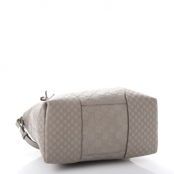 Guccissima Medium Bree Foldover Tote Storm Grey
