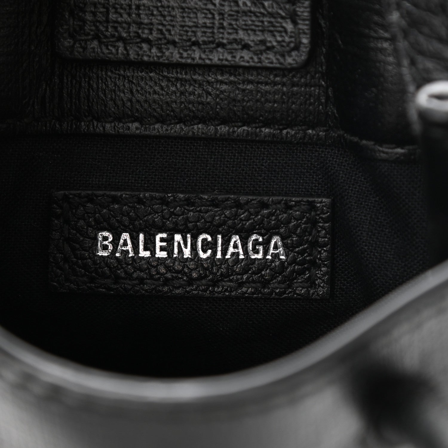 Balenciaga Squared Calfskin Logo Shopping Phone Holder Bag Black 6 of 10