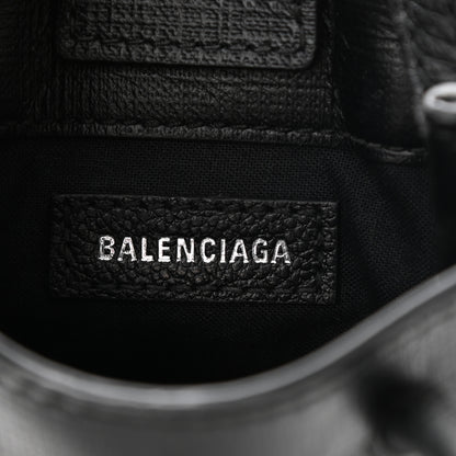 Balenciaga Squared Calfskin Logo Shopping Phone Holder Bag Black 6 of 10