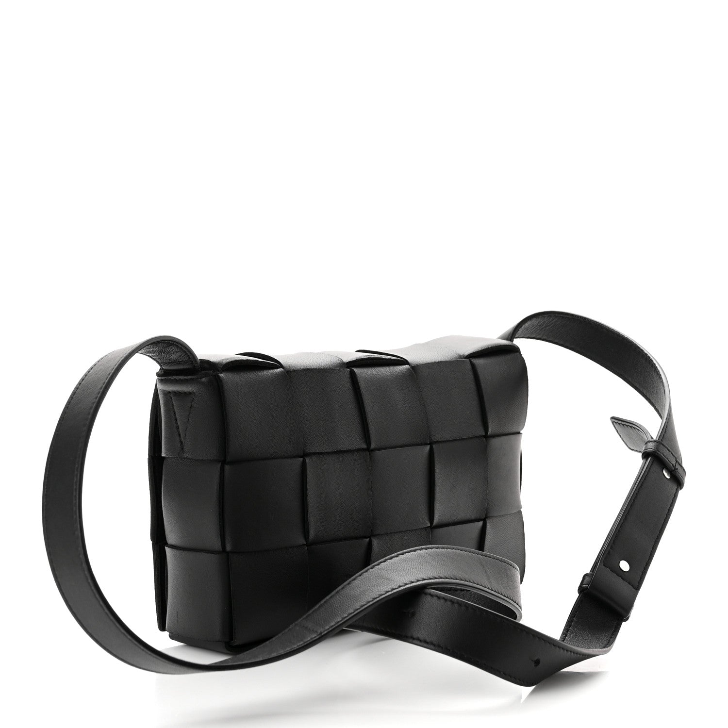 Bottega Veneta Lambskin Maxi Intrecciato Cassette Crossbody Bag Black 3 of 9