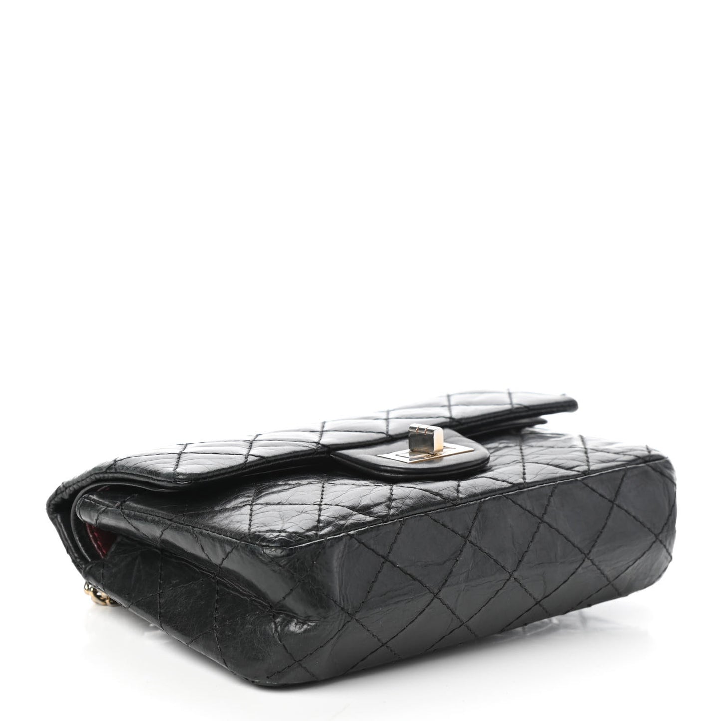 Aged Calfskin Quilted 2.55 Reissue 224 Flap Black