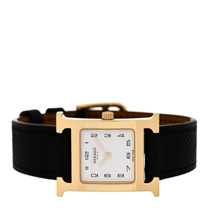 Hermes Stainless Steel Epsom 21mm Heure H Hour Quartz Watch Noir 2 of 5