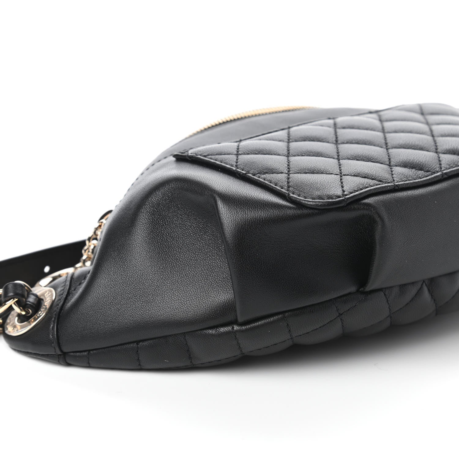 Chanel Lambskin Quilted Waist Bag Fanny Pack Black 6 of 11