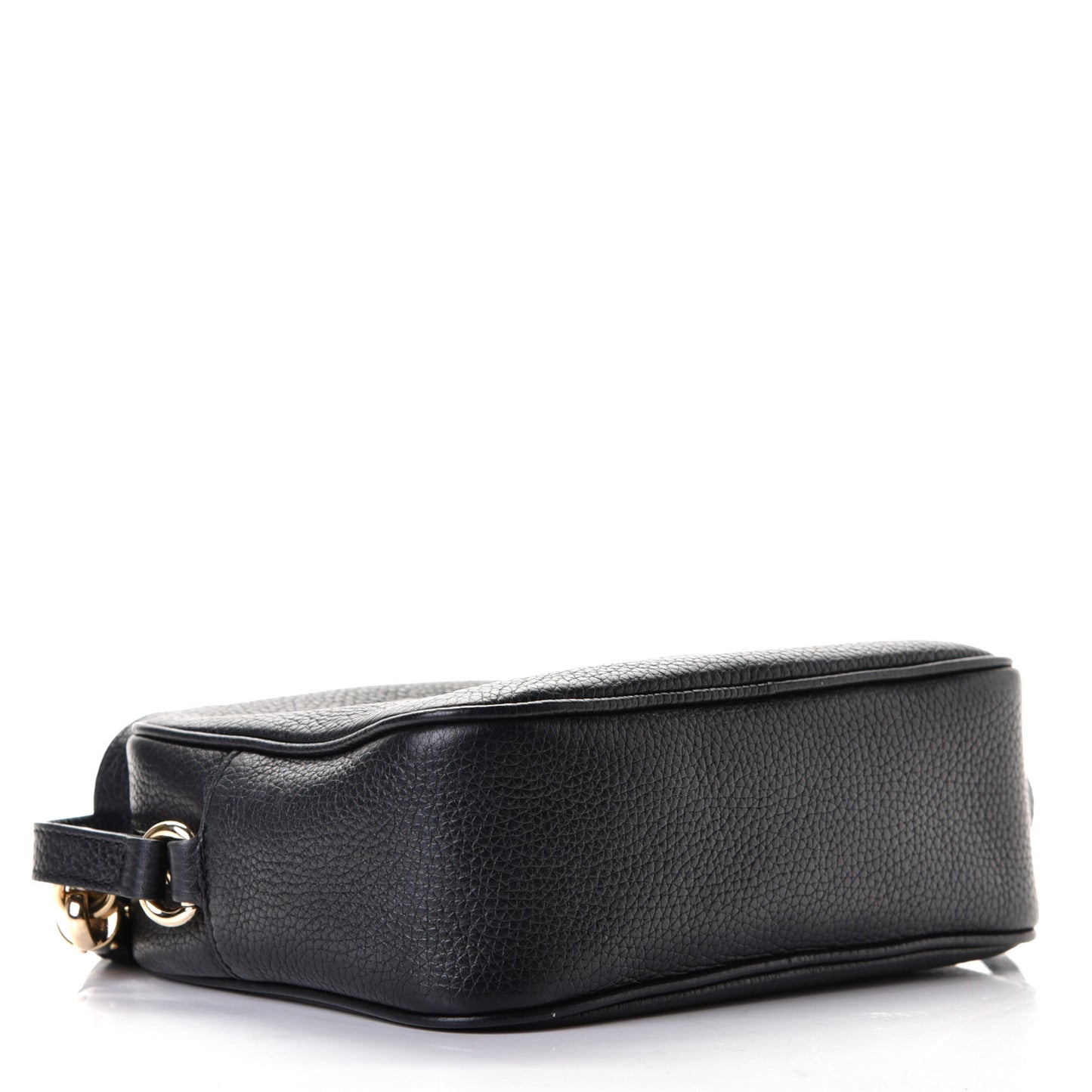 Pebbled Calfskin Small Soho Disco Bag Black