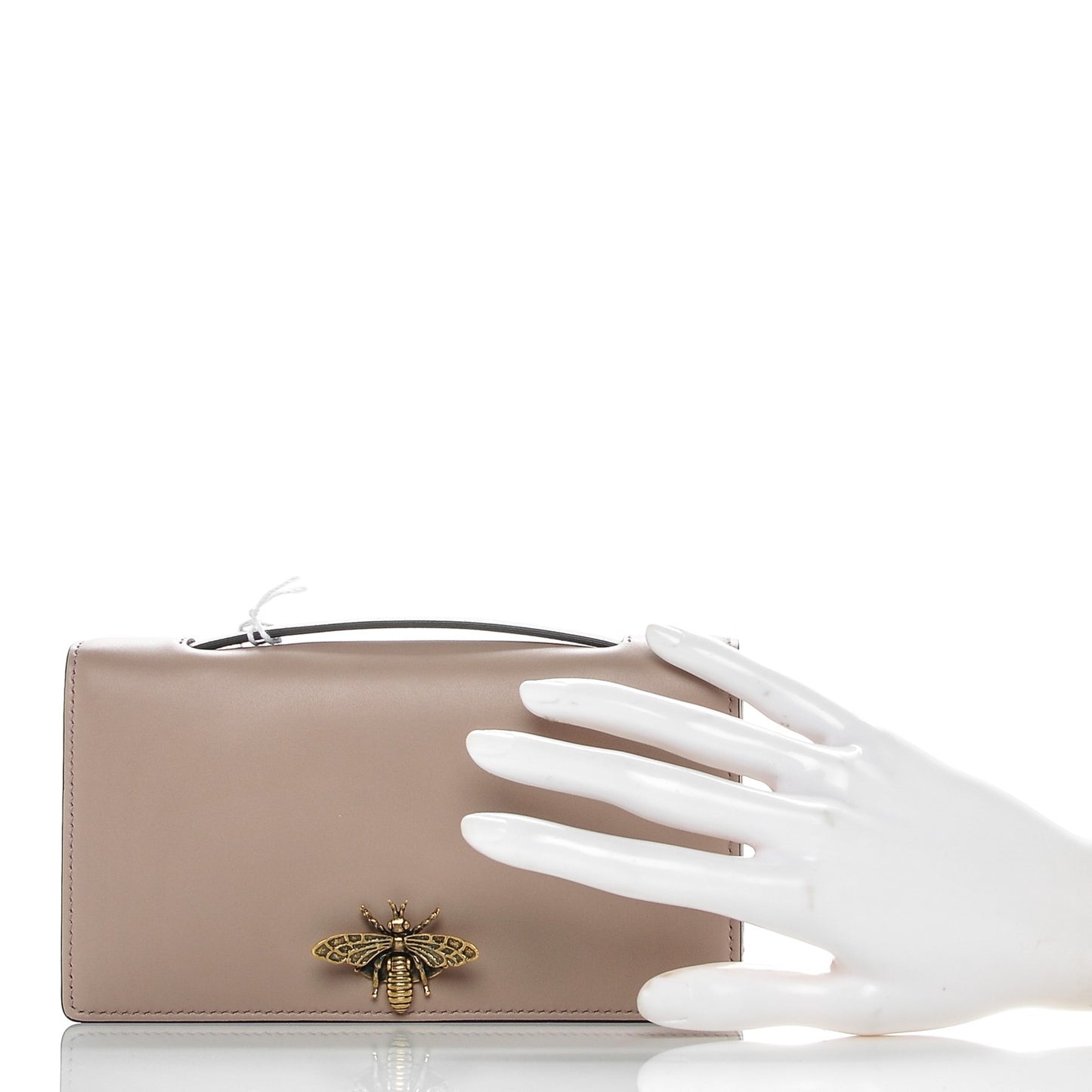 Calfskin Bee Pouch Powder Beige