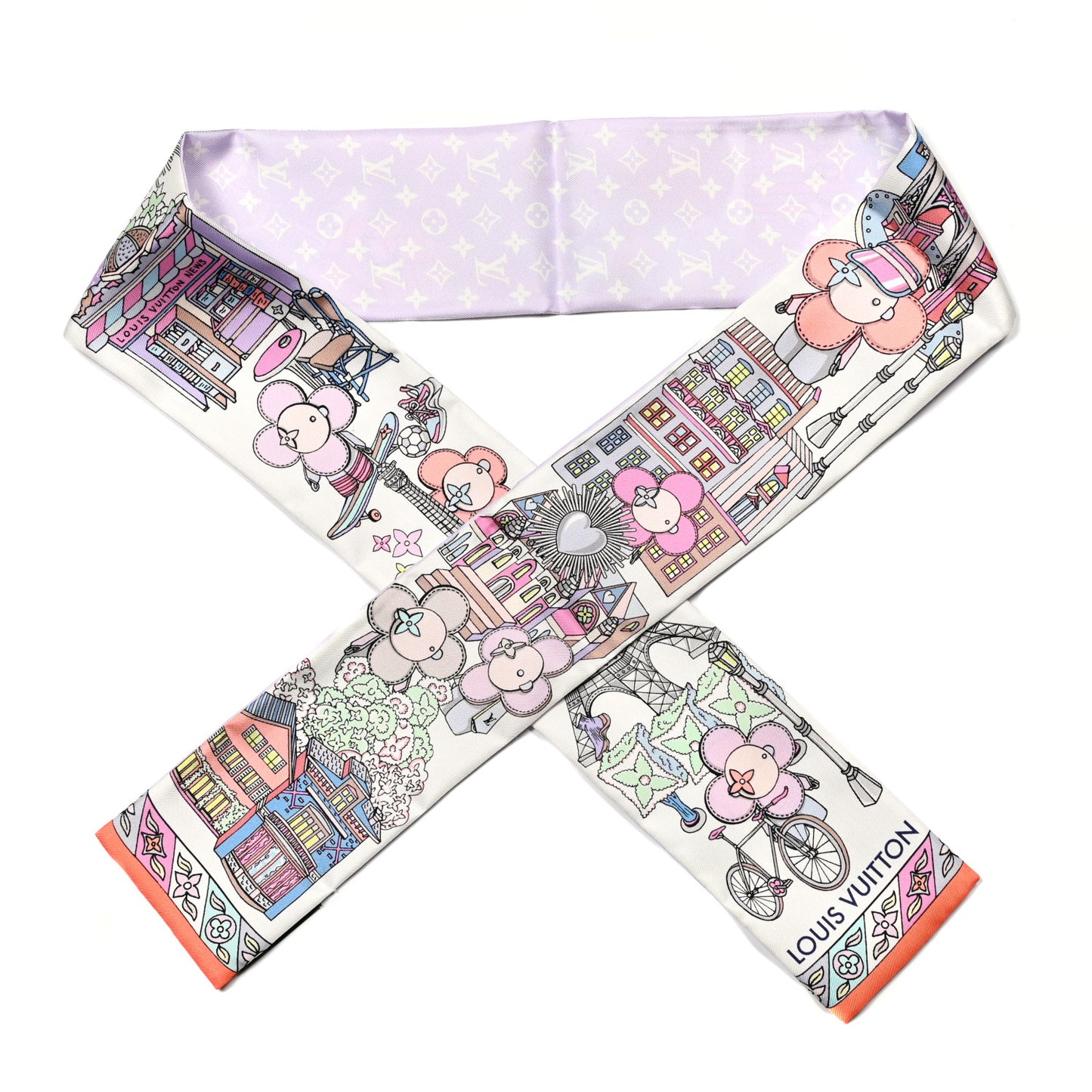 Silk Monogram Hide and Seek Bandeau Mauve