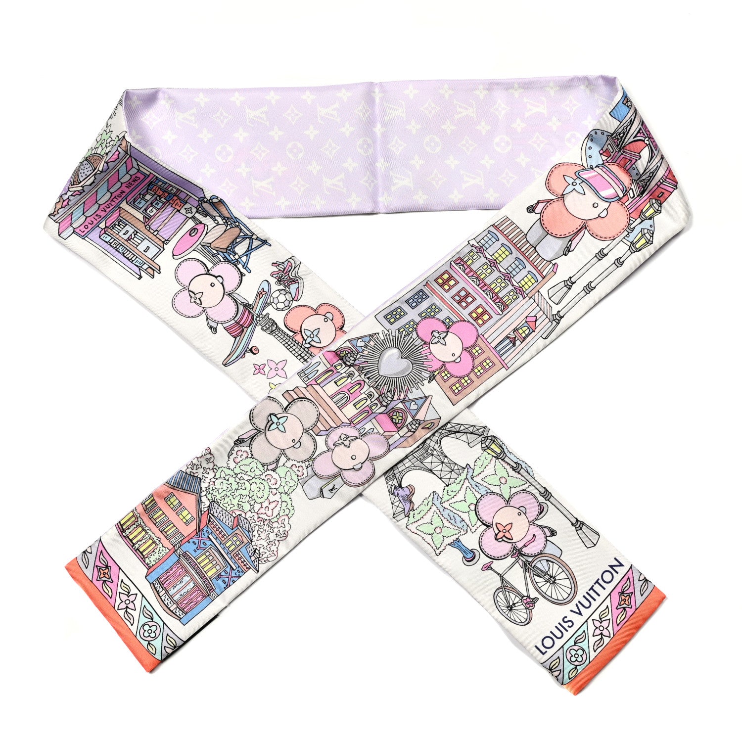 Louis Vuitton Silk Monogram Hide and Seek Bandeau Mauve 2 of 3