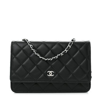 Chanel Lambskin Quilted Wallet On Chain WOC Black 1 of 12