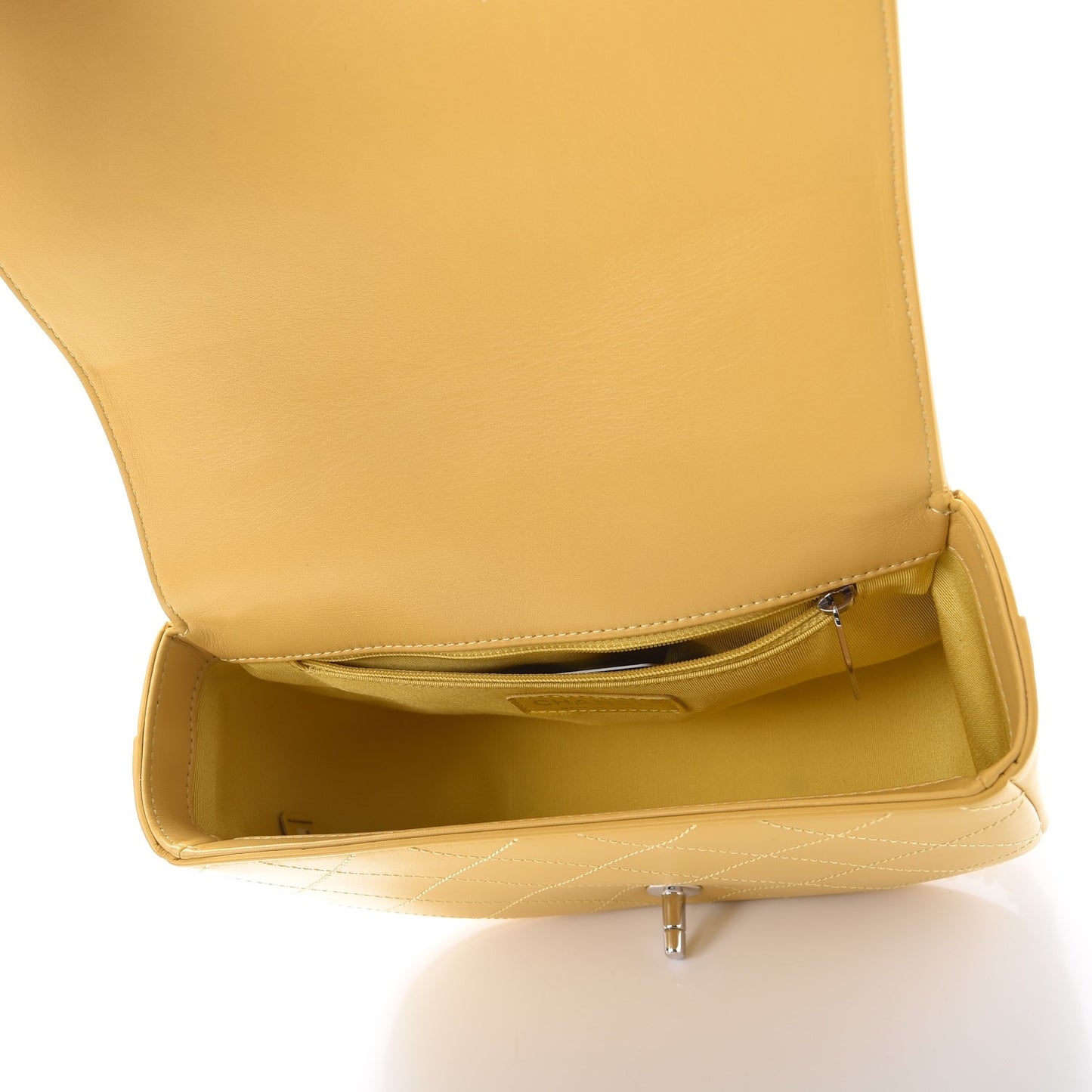 Calfskin Stitched Ring My Bag Flap Crossbody Bag Yellow