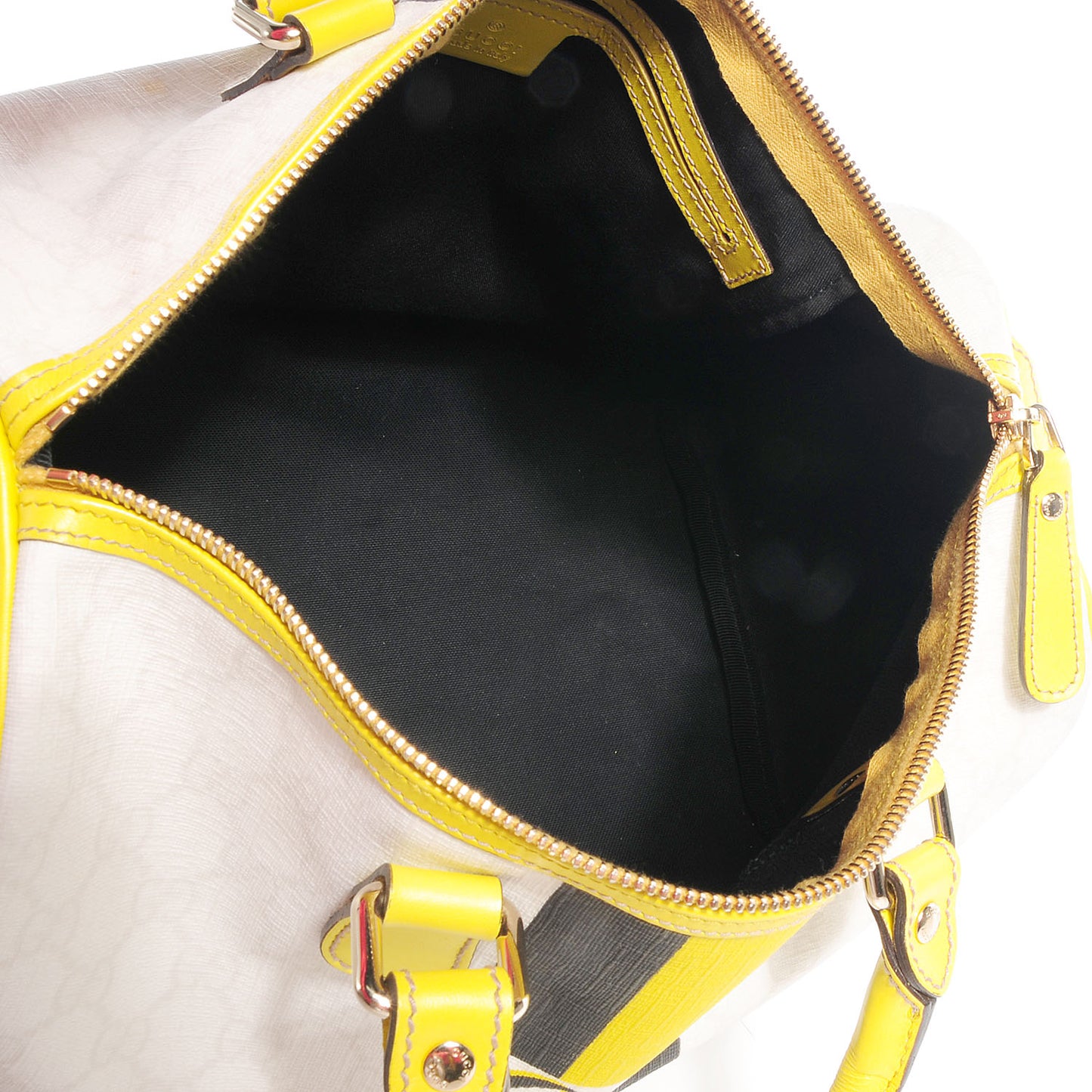 GG Plus Monogram Web Stripe Medium Joy Boston Yellow