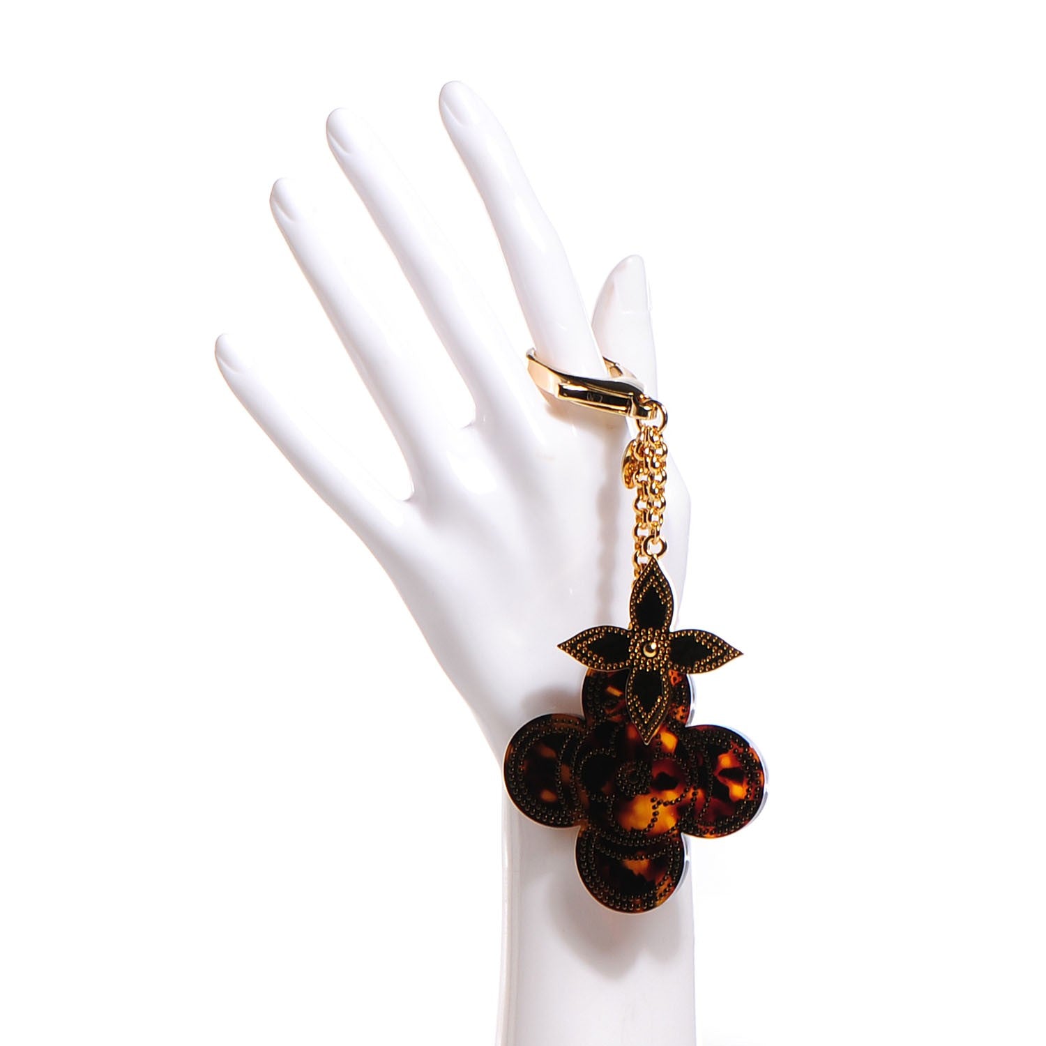 Louis Vuitton Stipply Flower Bag Charm Tortoise 2 of 5
