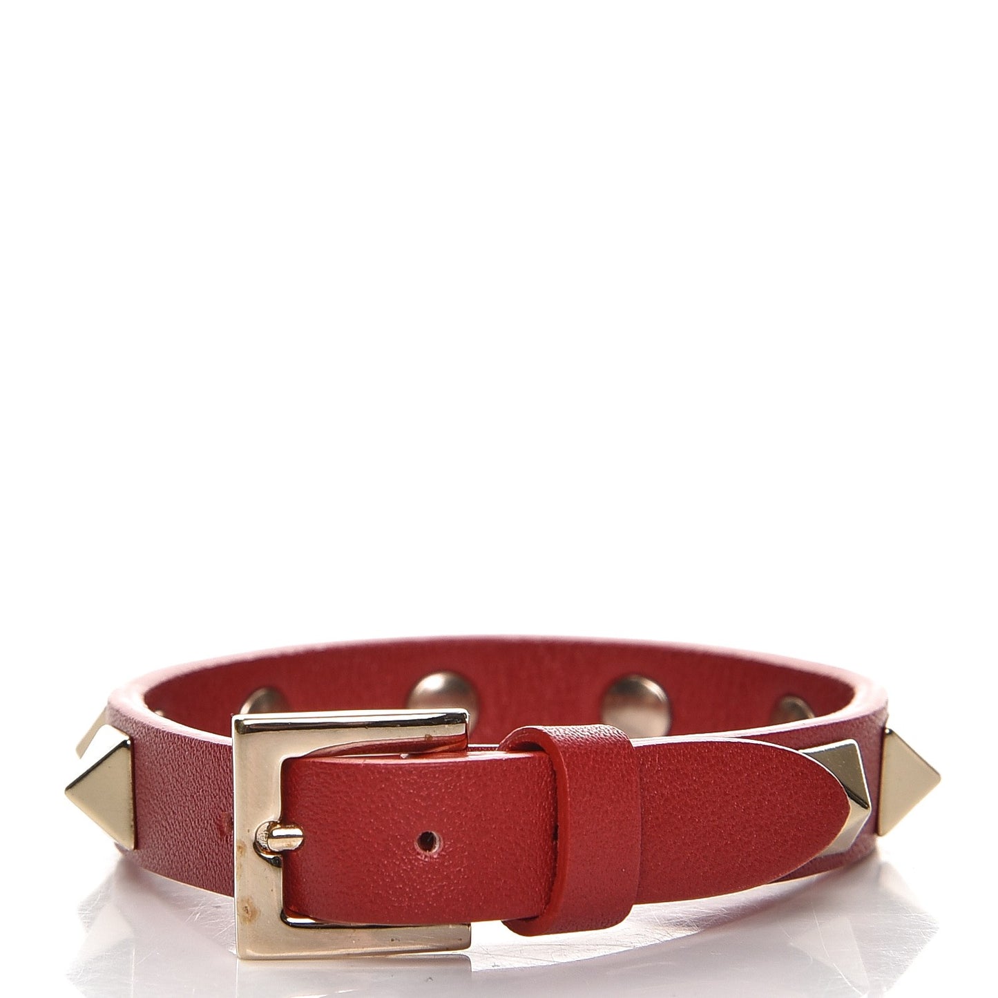 Vitello Rockstud Bracelet Red