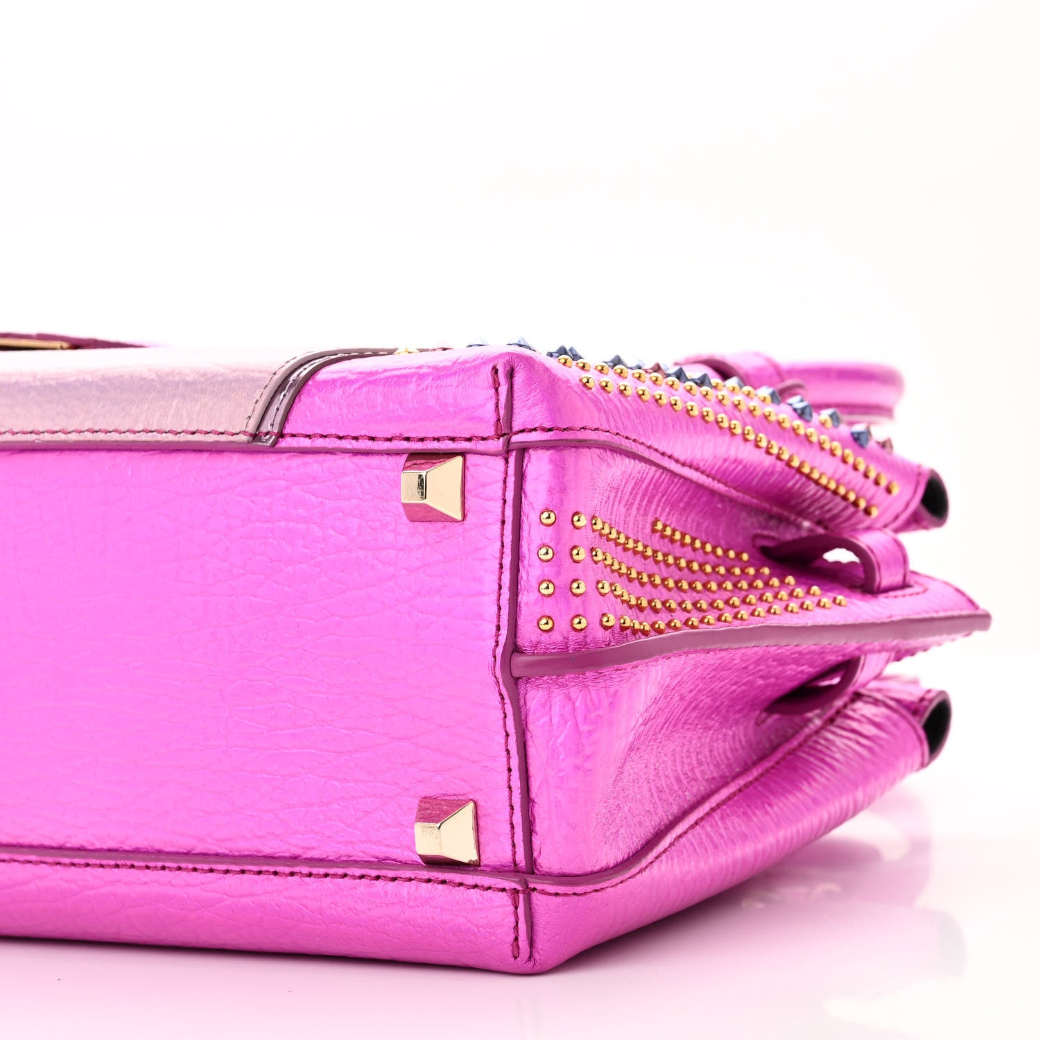 MCM Metallic Calfskin Cyber Studs Mini Milla Tote Electric Pink 9 of 9