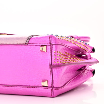 MCM Metallic Calfskin Cyber Studs Mini Milla Tote Electric Pink 9 of 9