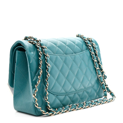 Chanel Caviar Quilted Jumbo Double Flap Green 3 of 11