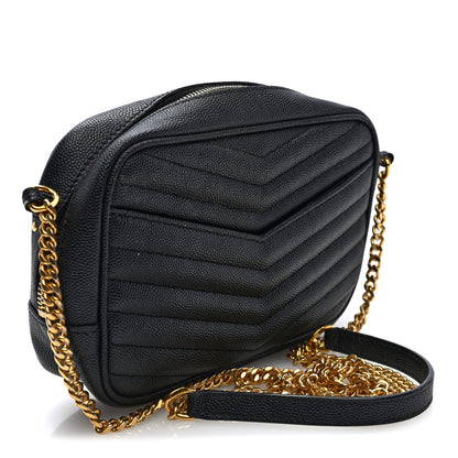 Saint Laurent Grain De Poudre Matelasse Monogram Mini Lou Camera Bag Black 3 of 9