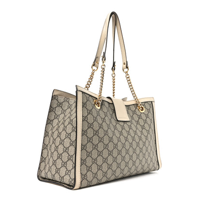 Gucci GG Supreme Monogram Medium Padlock Tote White 3 of 12