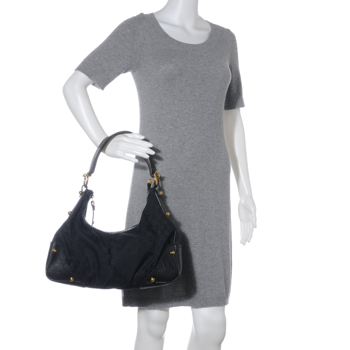 Monogram Medium Jockey Hobo Black