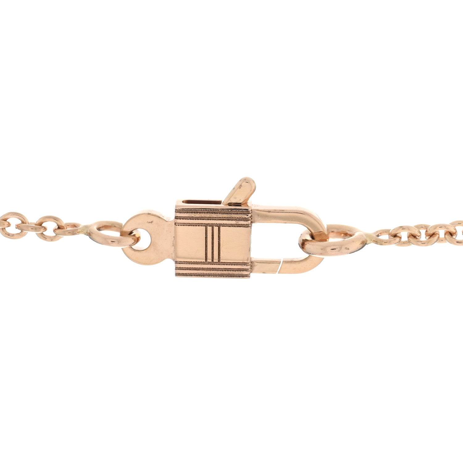 Hermes 18K Rose Gold Diamond Constance Amulettes Pendant Necklace 4 of 6