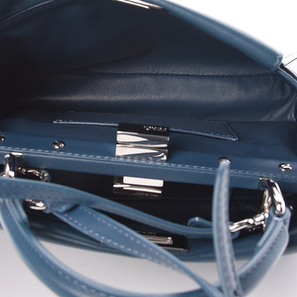 Fendi Nappa Mini Peekaboo Iconic Satchel Pavone 9 of 11