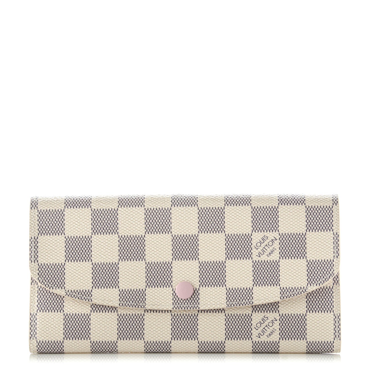 Louis Vuitton Damier Azur Emilie Wallet Rose Ballerine 1 of 7