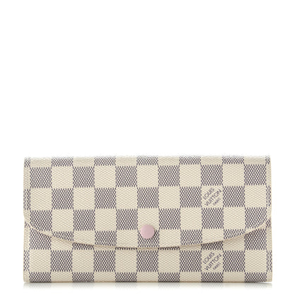 Louis Vuitton Damier Azur Emilie Wallet Rose Ballerine 1 of 7