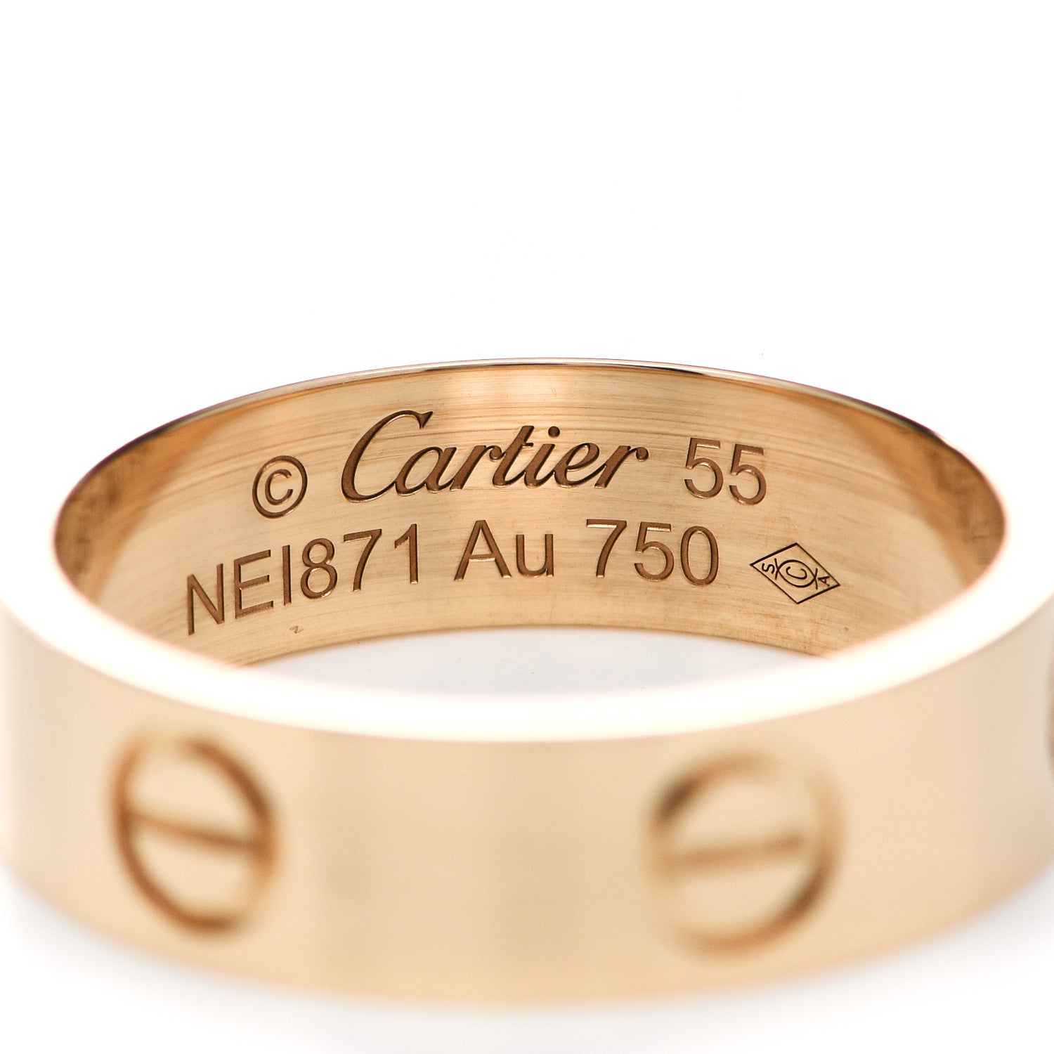 Cartier 18K Yellow Gold 5.5mm LOVE Ring 55 7.25 4 of 5
