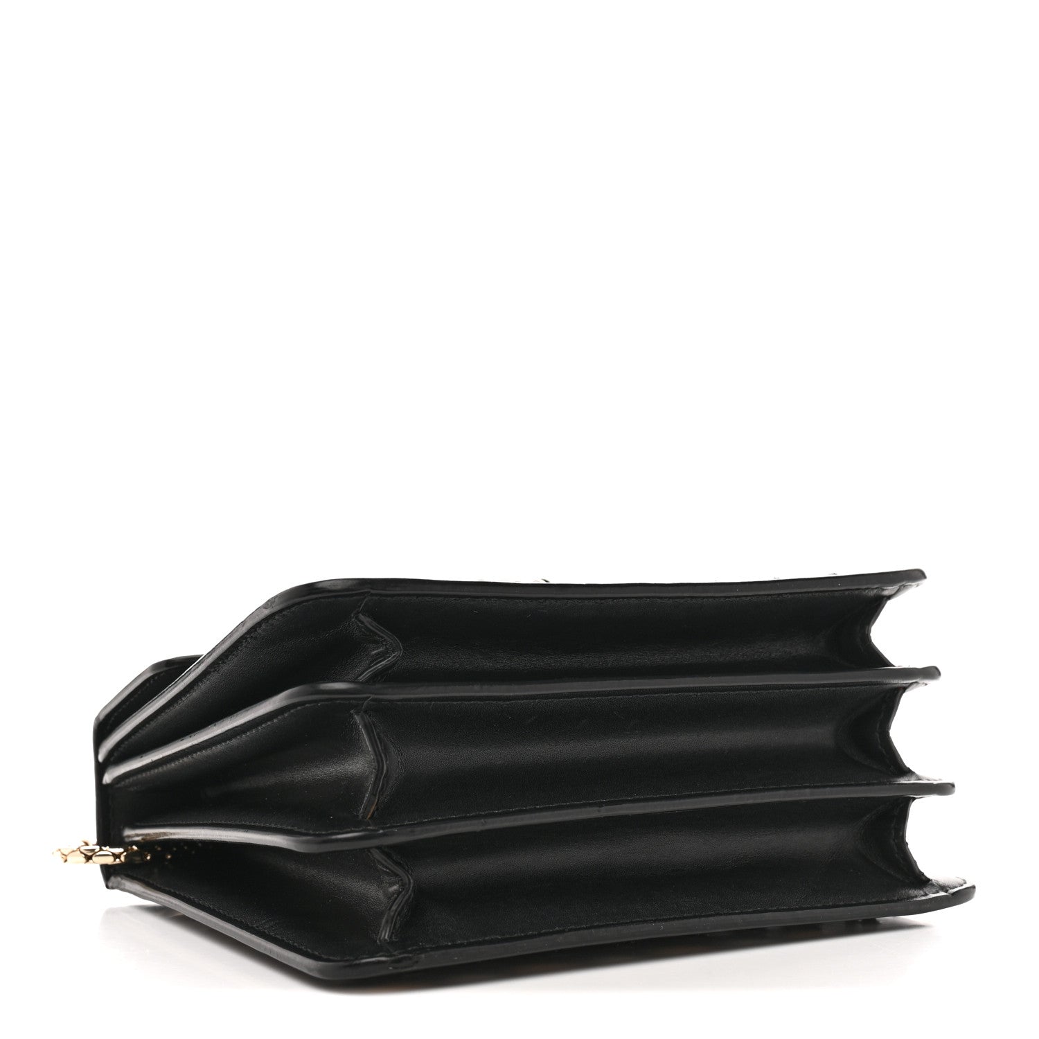 Bulgari Calfskin Studded Serpenti Forever Top Handle Black 5 of 15